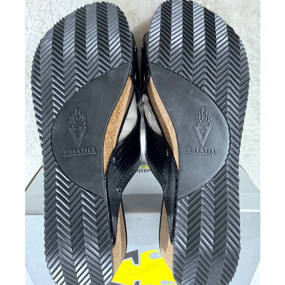 Volatiile Riverside Black Sandle wedge Size 11 New in Box - Picture 4 of 7